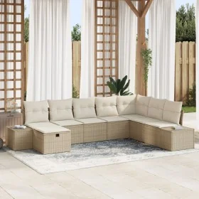 Conjunto de 8 Sofás de Jardín con Cojines Beige Poliratán de , Sofás de exterior - Ref: Foro24-3359430, Precio: 581,24 €, Des...