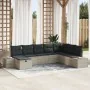 Juego de Sofá de Jardín de 8 Piezas con Cojines Ratán Poliéster Gris Claro by , Outdoor sofas - Ref: Foro24-3359431, Price: 5...