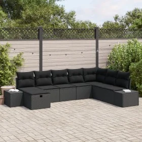 Juego de Sofá de Jardín Conjunto de 8 Negro Ratán, Acero von , Outdoor-Sofas - Ref: Foro24-3359432, Preis: 532,80 €, Rabatt: ...