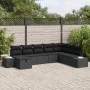 Juego de Sofá de Jardín Conjunto de 8 Negro Ratán, Acero de , Sofás de exterior - Ref: Foro24-3359432, Precio: 532,80 €, Desc...