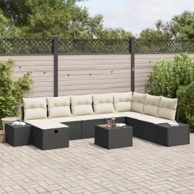 Juego de Sofá de Jardín de 9 piezas con cojines Negro Poliratán de , Sofás de exterior - Ref: Foro24-3359436, Precio: 545,70 ...