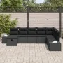 Juego de Sofá de Jardín Conjunto de 8 Negro Ratán, Acero de , Sofás de exterior - Ref: Foro24-3359432, Precio: 532,80 €, Desc...
