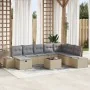 Juego de Sofá de Jardín de 9 Piezas con Cojines Beige Ratán Sintético | Foro24.es | Tu tienda online para hogar, jardín y más Foro24.es