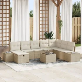 Juego de Sofá de Jardín de 9 Piezas con Cojines Beige Poliratán von , Outdoor-Sofas - Ref: Foro24-3359440, Preis: 635,14 €, R...