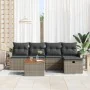 Juego de Sofás de Jardín de 6 Piezas con Cojines Gris Ratán Poliéster by , Outdoor sofas - Ref: Foro24-3359447, Price: 349,75...