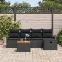 Conjunto de Sofá de Jardín de 6 Piezas con Cojines Negros de Poliratán | Foro24.es | Tu tienda online para hogar, jardín y más Foro24.es