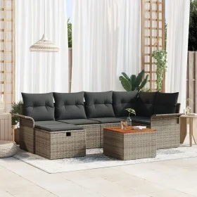Juego de Sofás de Jardín de 7 Piezas con Cojines Gris de Ratán Polipropileno by , Outdoor sofas - Ref: Foro24-3359454, Price:...