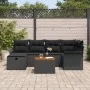 Conjunto de Sofá de Jardín de 7 Piezas con Cojines de Ratán Sintético Negro | Foro24.es | Tu tienda online para hogar, jardín y más Foro24.es