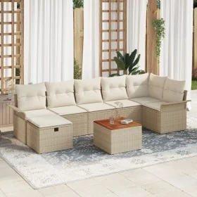 Juego de Sofá de Jardín de 8 Piezas con Cojines Beige de Ratán de , Sofás de exterior - Ref: Foro24-3359463, Precio: 533,28 €...
