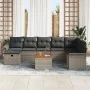 Juego de Sofá de Jardín de 9 Piezas con Cojines Gris Poliratán by , Outdoor sofas - Ref: Foro24-3359468, Price: 534,90 €, Dis...