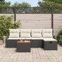 Conjunto Sofá Jardín 6 Piezas Cojines Ratán Poliéster Negro | Foro24.es | Tu tienda online para hogar, jardín y más Foro24.es