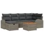 Conjunto de Sofá de Jardín de 7 Piezas con Cojines Gris Poliratán by , Outdoor sofas - Ref: Foro24-3359510, Price: 421,52 €, ...