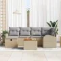Juego de Sofá de Jardín de 7 Piezas con Cojines Beige Poliratán | Foro24.es | Tu tienda online para hogar, jardín y más Foro24.es