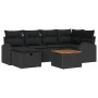 Conjunto de Sofá de Jardín de 7 Piezas con Cojines Negro Polirratán de , Sofás de exterior - Ref: Foro24-3359513, Precio: 436...
