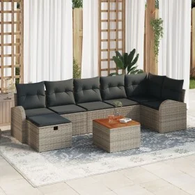 Conjunto de Sofá de Jardín de 8 Piezas con Cojines Grises de , Sofás de exterior - Ref: Foro24-3359517, Precio: 472,71 €, Des...