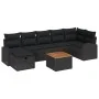 Juego de Sofás de Jardín de 8 Piezas con Cojines Negro Poliratán by , Outdoor sofas - Ref: Foro24-3359520, Price: 499,46 €, D...