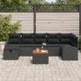 Juego de Sofás de Jardín de 8 Piezas con Cojines Negro Poliratán by , Outdoor sofas - Ref: Foro24-3359520, Price: 499,46 €, D...