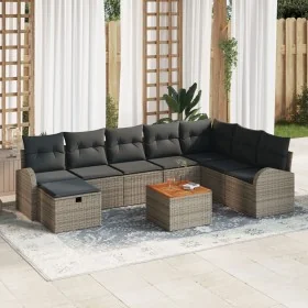 Juego de Sofá de Jardín de 9 Piezas con Cojines Gris Poliratán by , Outdoor sofas - Ref: Foro24-3359524, Price: 529,48 €, Dis...