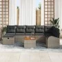 Juego de Sofá de Jardín de 9 Piezas con Cojines Gris Poliratán de , Sofás de exterior - Ref: Foro24-3359524, Precio: 529,48 €...