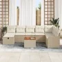 Conjunto de Sofá de Jardín de 9 Piezas con Cojines Beige de Poliratán | Foro24.es | Tu tienda online para hogar, jardín y más Foro24.es
