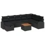 Conjunto de sofá de jardín de 9 piezas con cojines negro poli ratán by , Outdoor sofas - Ref: Foro24-3359527, Price: 552,14 €...
