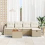 Conjunto de Sofá de Jardín de 6 Piezas con Cojines Beige Ratán Poli by , Outdoor sofas - Ref: Foro24-3359561, Price: 390,49 €...