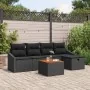 Juego de Sofás de Jardín de 6 Piezas con Cojines Negro Poliratán by , Outdoor sofas - Ref: Foro24-3359562, Price: 350,52 €, D...