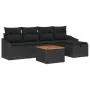 Juego de Sofás de Jardín de 6 Piezas con Cojines Negro Poliratán by , Outdoor sofas - Ref: Foro24-3359562, Price: 350,52 €, D...