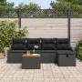 Juego de Sofás de Jardín de 6 Piezas con Cojines Negro Poliratán by , Outdoor sofas - Ref: Foro24-3359562, Price: 350,52 €, D...