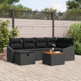 Juego de Sofá de Jardín de 7 Piezas con Cojines Ratán Negro von , Outdoor-Sofas - Ref: Foro24-3359569, Preis: 432,68 €, Rabat...
