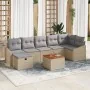 Conjunto de Sofá de Jardín de 8 Piezas con Cojines Beige Ratán Sintético by , Outdoor sofas - Ref: Foro24-3359574, Price: 497...