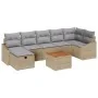 Conjunto de Sofá de Jardín de 8 Piezas con Cojines Beige Ratán Sintético by , Outdoor sofas - Ref: Foro24-3359574, Price: 497...