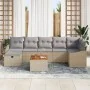 Conjunto de Sofá de Jardín de 8 Piezas con Cojines Beige Ratán Sintético by , Outdoor sofas - Ref: Foro24-3359574, Price: 497...