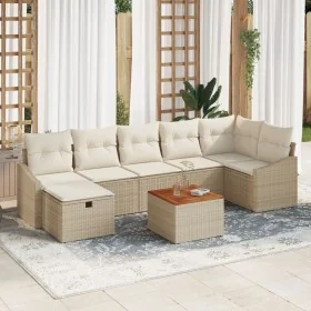 Juego de sofá de jardín de 8 piezas con cojines beige de ratán sintético von , Outdoor-Sofas - Ref: Foro24-3359575, Preis: 52...