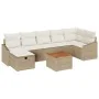 Juego de sofá de jardín de 8 piezas con cojines beige de ratán sintético de , Sofás de exterior - Ref: Foro24-3359575, Precio...