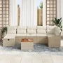 Juego de sofá de jardín de 8 piezas con cojines beige de ratán sintético de , Sofás de exterior - Ref: Foro24-3359575, Precio...