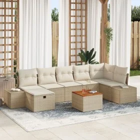 Juego de Sofá de Jardín de 8 Piezas con Cojines Beige Poliratán de , Sofás de exterior - Ref: Foro24-3359603, Precio: 547,56 ...