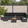 Conjunto de Sofá de Jardín de 8 Piezas con Cojines Negro Poliratán by , Outdoor sofas - Ref: Foro24-3359604, Price: 525,45 €,...