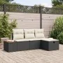 Conjunto de sofá de jardín de 4 piezas con cojines negros de poliratán by , Outdoor sofas - Ref: Foro24-3359614, Price: 293,4...