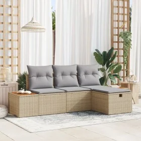 Conjunto de Sofá de Jardín de 4 Piezas con