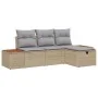 Conjunto de Sofá de Jardín de 4 Piezas con Cojines Beige de Ratán Poliéster | Foro24.es | Tu tienda online para hogar, jardín y más Foro24.es