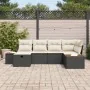 Juego de Sofá de Jardín de 6 Piezas con Cojines Ratán Poliester Negro by , Outdoor sofas - Ref: Foro24-3359629, Price: 413,03...