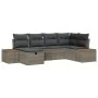 Juego de Sofás de Jardín de 6 Piezas con Cojines Gris Ratán Polimérico by , Outdoor sofas - Ref: Foro24-3359631, Price: 413,6...