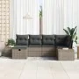 Juego de Sofás de Jardín de 6 Piezas con Cojines Gris Ratán Polimérico by , Outdoor sofas - Ref: Foro24-3359631, Price: 413,6...