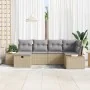 Juego de Sofá de Jardín de 6 Piezas con Cojines Beige de Rattan Poliéster | Foro24.es | Tu tienda online para hogar, jardín y más Foro24.es