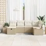 Juego de Sofás de Jardín de 6 Piezas con Cojines Beige Ratán Poliéster | Foro24.es | Tu tienda online para hogar, jardín y más Foro24.es
