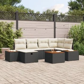 Juego de Sofá de 7 Piezas con Cojines Negro Poliratán by , Outdoor sofas - Ref: Foro24-3359634, Price: 455,32 €, Discount: -5%%