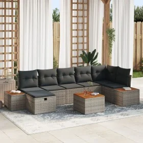 Conjunto de Sofá de Jardín de 8 Piezas con Cojines Gris Poliratán de , Sofás de exterior - Ref: Foro24-3359646, Precio: 509,5...