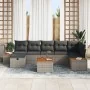 Conjunto de Sofá de Jardín de 8 Piezas con Cojines Gris Poliratán de , Sofás de exterior - Ref: Foro24-3359646, Precio: 509,5...