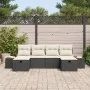 Juego de Sofá de Jardín de 6 Piezas con Cojines Ratán Poliéster Negro by , Outdoor sofas - Ref: Foro24-3359649, Price: 386,23...